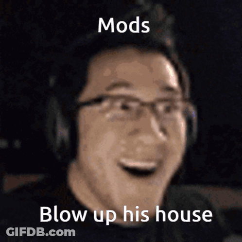 Blurred House With Text Mods Blow Up His House GIF