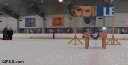 Blurred Ice Rink With Sign Saying Le GIF