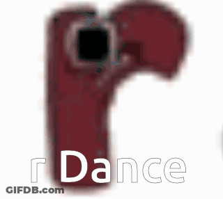 Blurred Letter R With Dance Below GIF