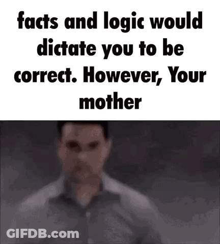 Blurred Man Facts And Logic Would Dictate You To Be Correct However Your Mother GIF