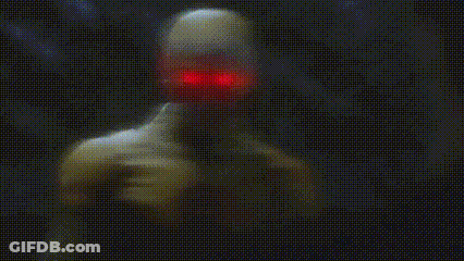 Blurred Man Red Eyes Helicopter Noises Intensify Yellow GIF
