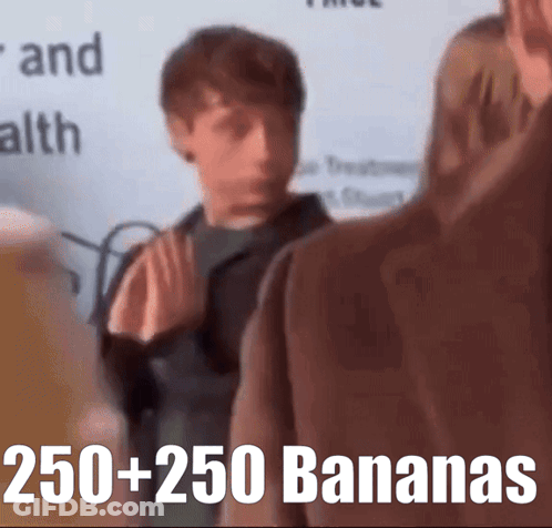 Blurred Man With 250 + 250 Bananas GIF