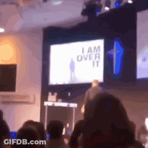 Blurred People Watching Presentation Saying I Am Over It GIF