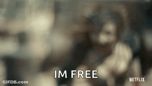 Blurred Person Holding Gun Saying Im Free GIF