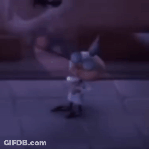 Blurred Person On Purple Tile Floor GIF