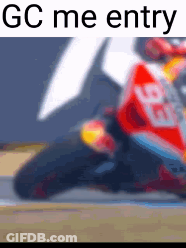 Blurred Person Riding Motorcycle Saying Gc Me Entry GIF