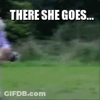 Blurred Person Running Saying There She Goes GIF