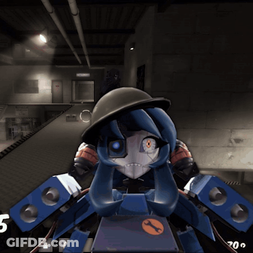 Blurred Robot With Number 20 GIF