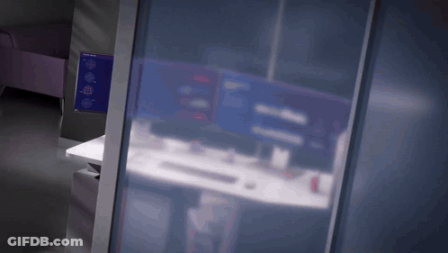 Blurred Room With Computer Desk And Monitor GIF