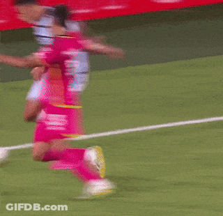 Blurred Soccer Game With Red Wall GIF