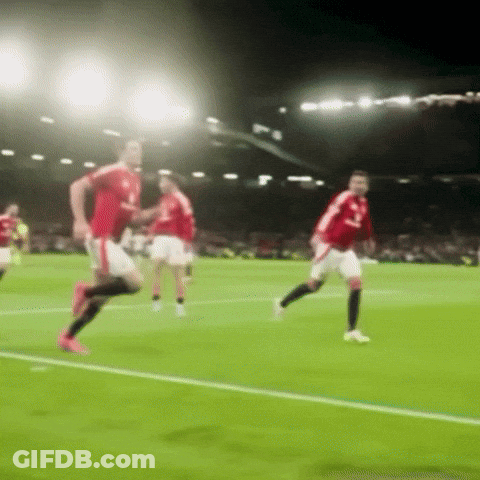 Blurred Soccer Players With United Jersey GIF