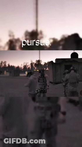 Blurred Soldiers Saying Pursue G9zh GIF
