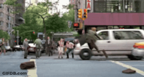 Blurred Street With La Sign GIF