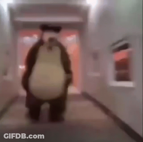Blurred Teddy Bear In Hallway GIF