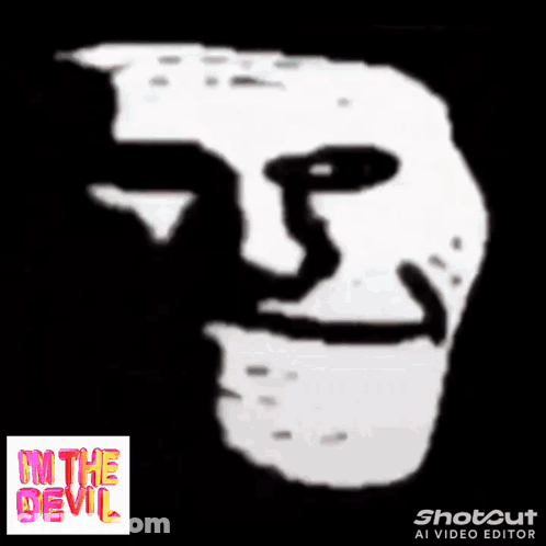 Blurred Troll Face Saying I'm The Devil GIF