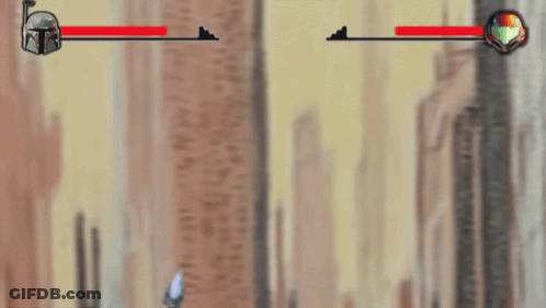Blurred Video Game Boba Fett With Red Line GIF