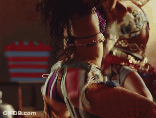 Blurred Woman In Colorful Dress And Heels GIF