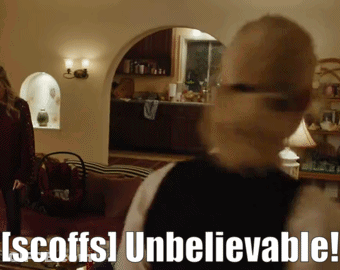 Blurred Woman In Living Room Scoffs Unbelievable GIF