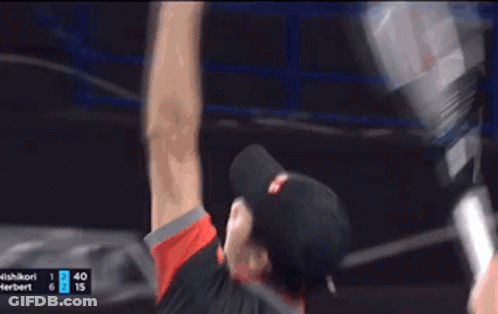 Blurry Baseball Game Nishikori Vs Herbert Score 40-15 GIF