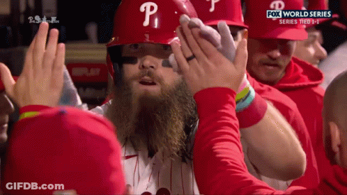 Blurry Baseball Player In Red Hat GIF
