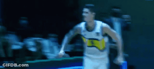 Blurry Basketball Player In White Jersey Number 5 GIF