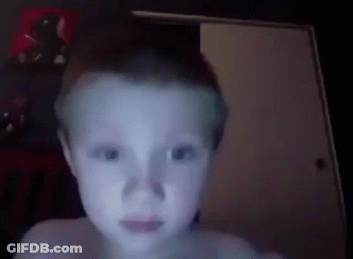 Blurry Boy Face With Door GIF