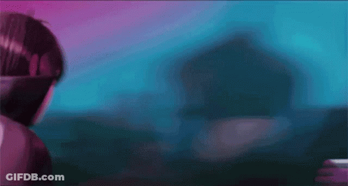 Blurry Cartoon Character Wearing Helmet GIF