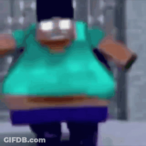 Blurry Cartoon Character With Hat GIF