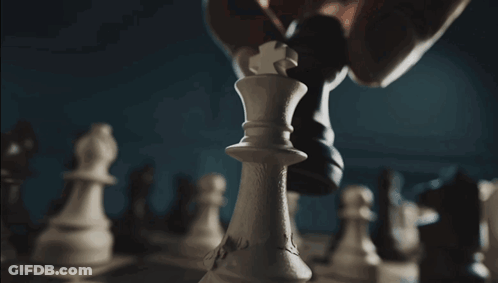 Blurry Chess Board With Moving Pieces GIF