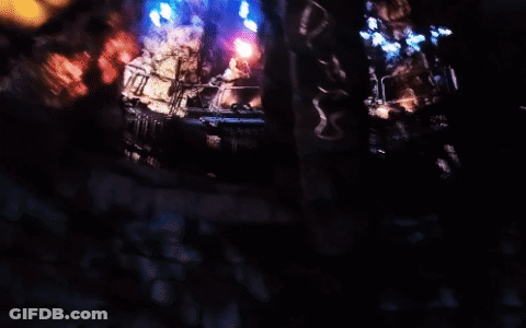 Blurry Concert Crowd With I Love You Sign GIF