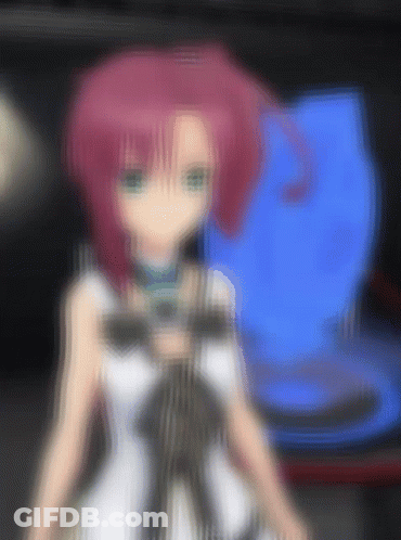 Blurry Drawing Of Girl With Red Hair GIF