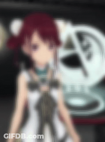 Blurry Drawing Of Girl With Red Hair GIF