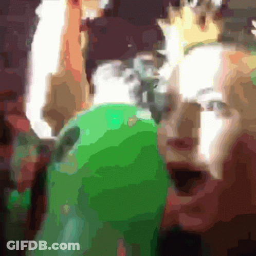 Blurry Face Green Background GIF