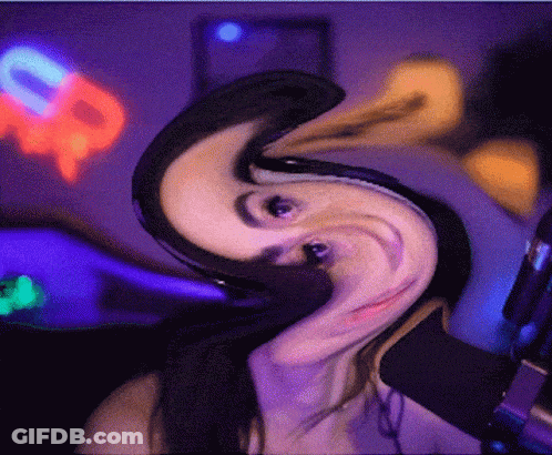 Blurry Face Neon Sign Says RP GIF