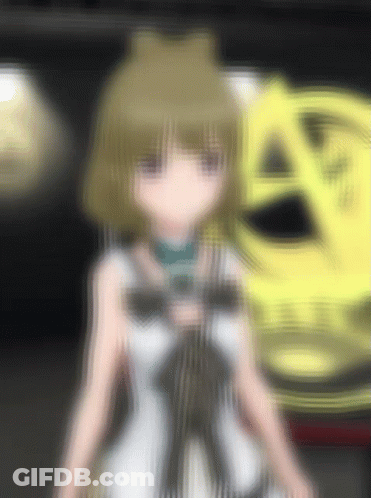 Blurry Girl In White Dress With Yellow Circle GIF