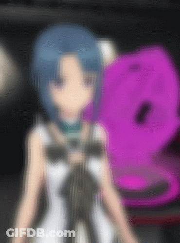 Blurry Girl With Blue Hair GIF