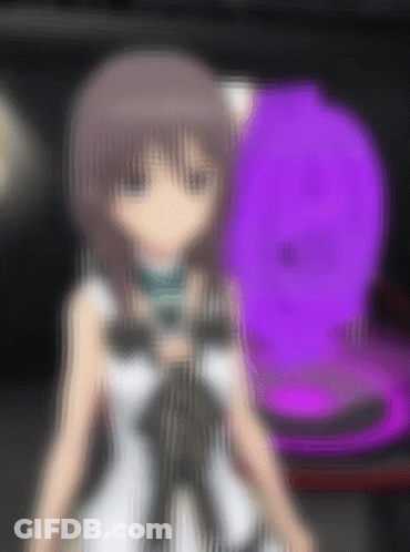 Blurry Girl With Purple Object GIF
