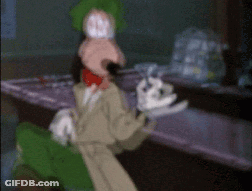 Blurry Goofy Sitting At Bar Mouth Open GIF