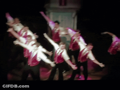 Blurry Group Dancing In Dark Room GIF
