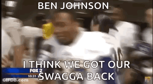 Blurry Group Of People Saying Ben Johnson I Think We Got Our Swagga Back GIF