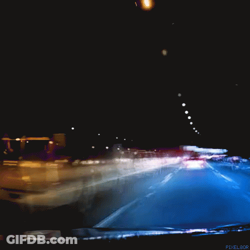 Blurry Highway At Night GIF