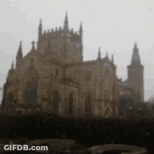 Blurry Large Building With Tower GIF