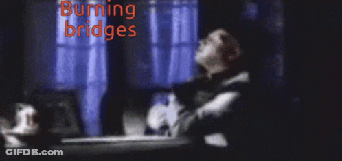 Blurry Man Burning Bridges Red GIF