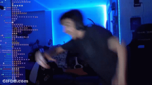 Blurry Man Dancing In Front Of DXR Screen GIF