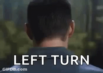 Blurry Man Face Saying Left Turn GIF