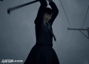 Blurry Man Holding Sword In Snow GIF