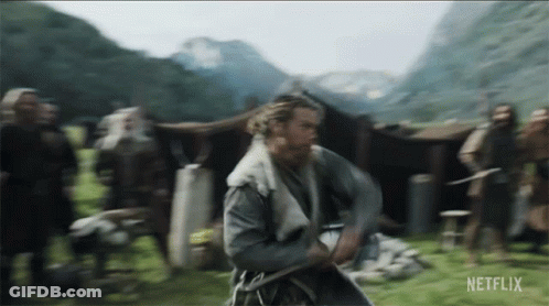 Blurry Man Holding Sword With Netflix Logo GIF