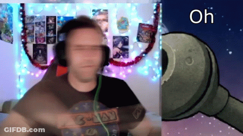 Blurry Man In Headphones And 3-Way Shirt GIF