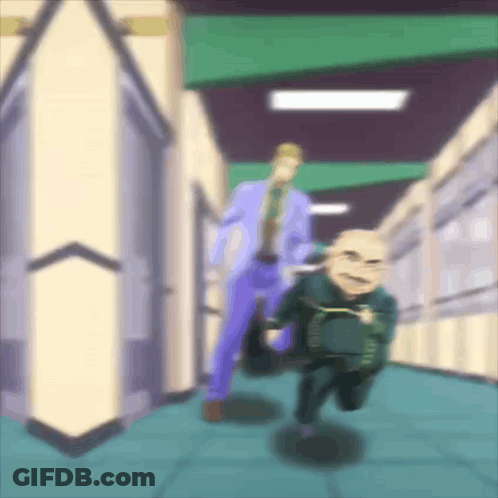 Blurry Man In Purple Suit Running GIF