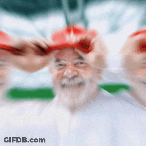 Blurry Man In Red Hat GIF